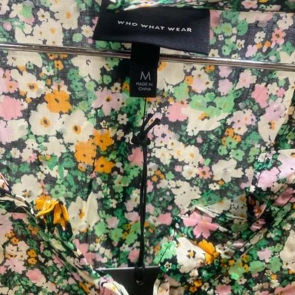 Who What Wear Multicolor Floral Long Sleeve Dress - Picture 7 of 10